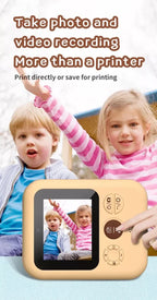 Kids Instant Print Camera with 32GB SD Card & 3 Paper Rolls - Retro Thermal Digital Camera & Video Recorder - 1080P Dual Lens Selfie Toy Gift - Blue