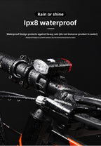 2 PCS USB Rechargeable Mini Bike Lights - Aluminium LED Front & Rear Safety Lamp Set - 150 Lumen High Brightness Flashlight for Helmet & Handlebar - IPX8 Waterproof - Black
