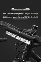EOS630 1700 Lumen High Brightness Bike Light with Single Bracket Mount - 4000mAh Long Life USB Rechargeable Battery - Aluminium Alloy Horizontal Headlamp for MTB & Road Cycling