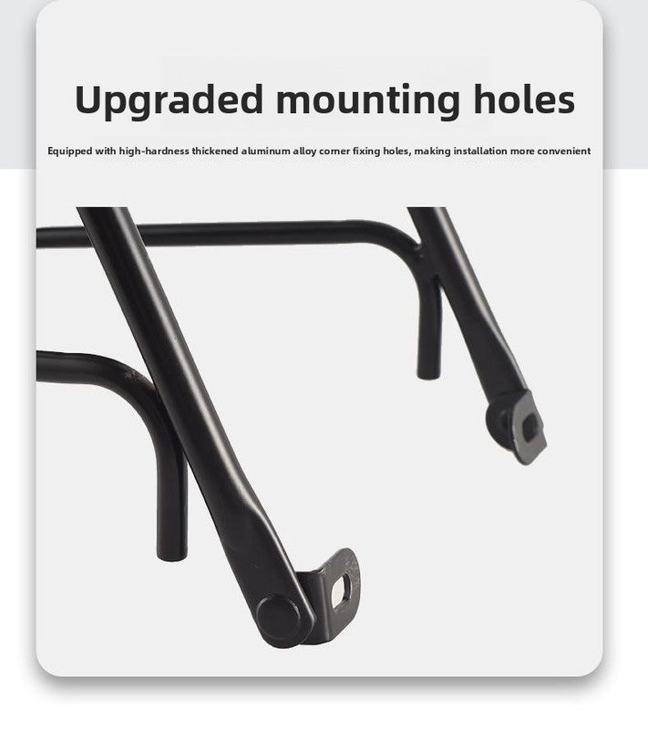 Universal Aluminium Bicycle Front Rack Carrier with Mounting Hose Clamps for MTB Fork Cargo Shelf Black