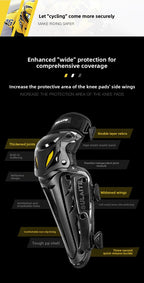 4 Piece Motorcycle Protective Gear Set Knee Pads and Elbow Guards Motocross Shin Armour Quick Release Hard Shell Adjustable Black
