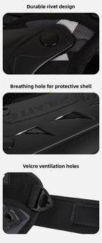 4 Piece Motorcycle Protective Gear Set Knee Pads and Elbow Guards Motocross Shin Armour Quick Release Hard Shell Adjustable Black