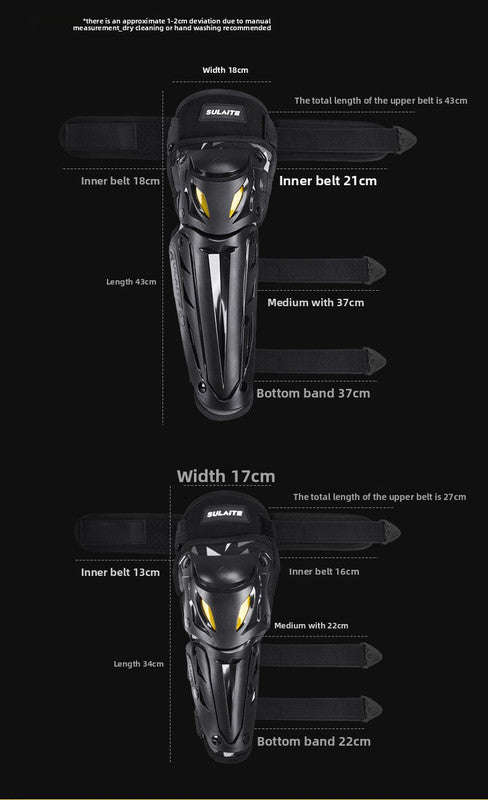 SULAITE CE Level 1 Certified 4 Piece Motorcycle Protective Gear Set Silver Knee Pads and Elbow Guards Long Shin Armour Quick Release for Motocross Dirt Bike
