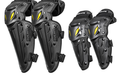 SULAITE CE Level 1 Certified 4 Piece Motorcycle Protective Gear Set Silver Knee Pads and Elbow Guards Long Shin Armour Quick Release for Motocross Dirt Bike