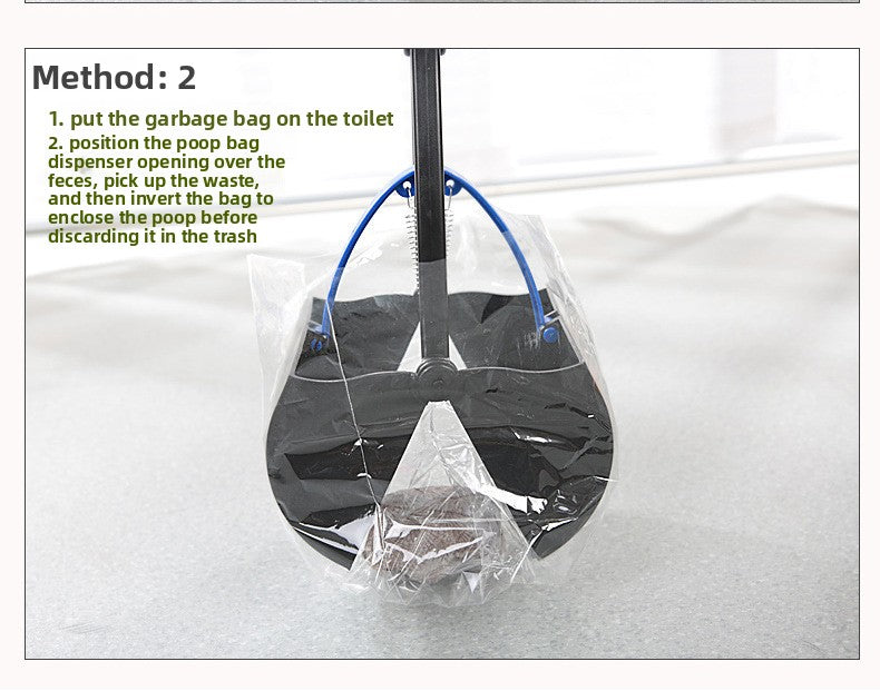 Extra Long 70cm Foldable Pet Pooper Scooper Heavy Duty Dog Waste Picker Jaw Clamp with Dispenser & Bags Blue