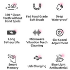 K18 Gray Raccoon 360° U-Shaped Electric Toothbrush Set for Children 2-6 Years Old - Silicone Soft Bristle Oral Cleaner with 6 Modes & 3 Small Brush Heads