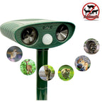 Model 703 Solar Powered Animal Repeller - Advanced Ultrasonic, Alarm & Flashing Light System