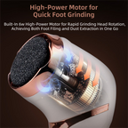 Black Portable Electronic Pedicure File Set -  Waterproof Electric Foot Callus Remover with Dual-Speed and LCD Display, USB Rechargeable