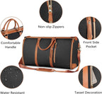 White 56-75L Large Capacity Foldable Garment Duffel Bag with Shoe Pouch - PU Leather Convertible Suit Carrier, Anti-Wrinkle Travel & Weekender Bag
