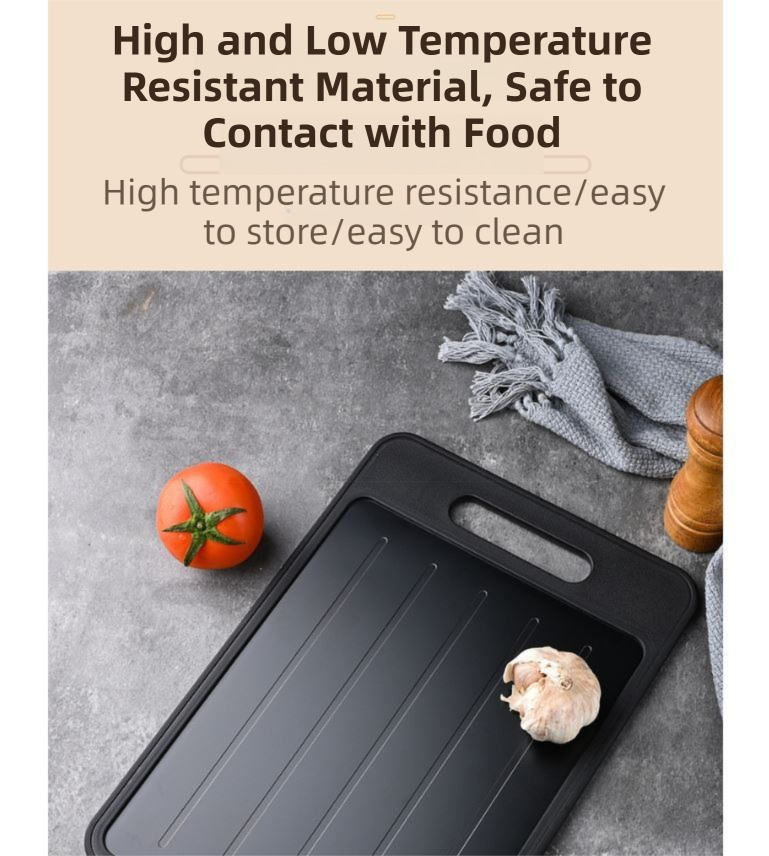 Red Aluminum Alloy Fast Thawing Dual-Sided Cutting Board(36.5x25CM) - Multifunctional Kitchen Tool with Garlic Grinder and Knife Sharpener