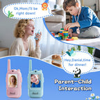 2-Pack Mini Wireless Video Intercom Set for Children(Blue & Pink) - Educational and Interactive Dual-Frequency Walkie Talkie Toy for Playtime