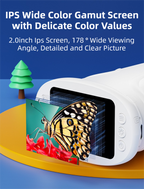 White Kids Handheld Digital Microscope - 2.4-inch HD Portable Magnifier with 1000x Magnification, 2MP Camera, and Built-in Storage & LED