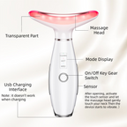 White Color Light Therapy Beauty Tool and Neck Massager -  Essence Infusion Device for Lifting, Firming, Hydration & Skin Rejuvenation