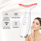 Pink Color Light Therapy Beauty Tool and Neck Massager -  Essence Infusion Device for Lifting, Firming, Hydration & Skin Rejuvenation