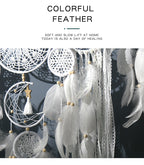 5-Piece Bohemian Handmade Dreamcatcher Wall Hanging Set (Black) - Nordic Style Feather Room Decor with Premium Gift Box