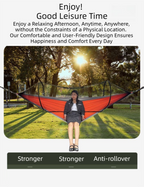290 x 140CM Professional Nylon Hammock with Integrated Mosquito Net & Sunshade - 2-Person  Anti-Rollover Camping Swing with Heavy-Duty Installation Kit (Light Green)