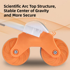 Orange Multifunctional Abdominal Roller with Automatic Rebound - Core Strength Trainer with Extra-Wide Double Wheels and Kneeling Mat for Home Gym