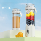 White Portable 600ml Wireless Juicer Blender with 12-Leaf Blades - 20,000 RPM High-Speed Smoothie Maker & Self-Cleaning Personal Blender for Travel and Home