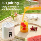 Gray Portable 600ml Wireless Juicer Blender with 12-Leaf Blades - 20,000 RPM High-Speed Smoothie Maker & Self-Cleaning Personal Blender for Travel and Home
