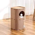 Green 2-Tier Felt Cat Tree & Scratches-Resistant Hideout - Durable Secure Non-Shedding Cat Condo and Play Tower for Indoor Cats