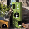 Green 3-Tier Felt Cat Tree & Scratches-Resistant Hideout - Durable Secure Non-Shedding Cat Condo and Play Tower for Indoor Cats