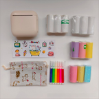 White X6 Mini Portable Bluetooth Instant Photo & Note Printer for Students - Deluxe 20-Piece Gift Set with 12 Paper Rolls, Color Pens & Storage Bag