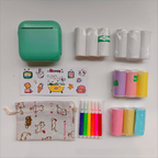 Green X6 Mini Portable Bluetooth Instant Photo & Note Printer for Students - Deluxe 20-Piece Gift Set with 12 Paper Rolls, Color Pens & Storage Bag