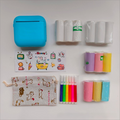 Blue X6 Mini Portable Bluetooth Instant Photo & Note Printer for Students - Deluxe 20-Piece Gift Set with 12 Paper Rolls, Color Pens & Storage Bag