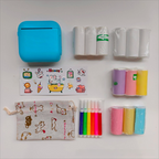 Blue X6 Mini Portable Bluetooth Instant Photo & Note Printer for Students - Deluxe 20-Piece Gift Set with 12 Paper Rolls, Color Pens & Storage Bag