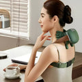 Compact 4D Bionic 10-Fingers Shoulder & Neck Massager - EMS Micro-current & Vibration Neck Reliever with 2-Level Red Light Heat