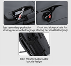 Grey Premium Business Expandable Travel Backpack with External USB Charging - 20-35L Large-Capacity & Waterproof Commuter Daypack