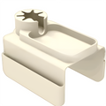 Beige Waterproof Silicone Couch Armrest Cup Holder Tray - Non-Slip & Anti-Spill, Multi-Slot Organizer for Drinks Bottle, Remote, Ipad & snacks