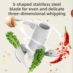 Green Wireless Electric Kitchen Grinder -  Portable 150ml Baby Food Maker with 3 Stainless Steel Blades, USB Charging