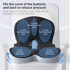 Black-Grey Ergonomic Memory Foam Seat Cushion & Lumbar Support(44x42x32CM) - Relieves Sciatica & Corrects Posture with Breathable Cover