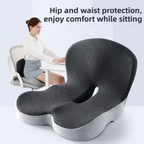 Black Ergonomic Memory Foam Seat Cushion & Lumbar Support(44x42x32CM) - Relieves Sciatica & Corrects Posture with Breathable Cover