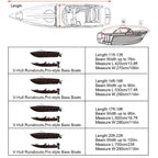 Black Heavy-Duty V-Hull Shield for 20 to 22 FT Yachts - All-Weather Water / Dust / UV Resistant 190T Silver Coated  Marine Protector