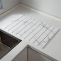 30x40cm Foldable Marble Pattern Kitchen Dish Drainer(Style 1) - Ultra-Absorbent Natural Stone Mat, Fast-Drying & Space-Saving