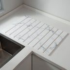 30x40cm Foldable Marble Pattern Kitchen Dish Drainer(Style 1) - Ultra-Absorbent Natural Stone Mat, Fast-Drying & Space-Saving