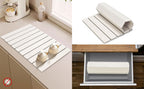 30x40cm Foldable Marble Pattern Kitchen Dish Drainer(Style 3) - Ultra-Absorbent Natural Stone Mat, Fast-Drying & Space-Saving