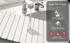 30x40cm Foldable Marble Pattern Kitchen Dish Drainer(Style 4) - Ultra-Absorbent Natural Stone Mat, Fast-Drying & Space-Saving