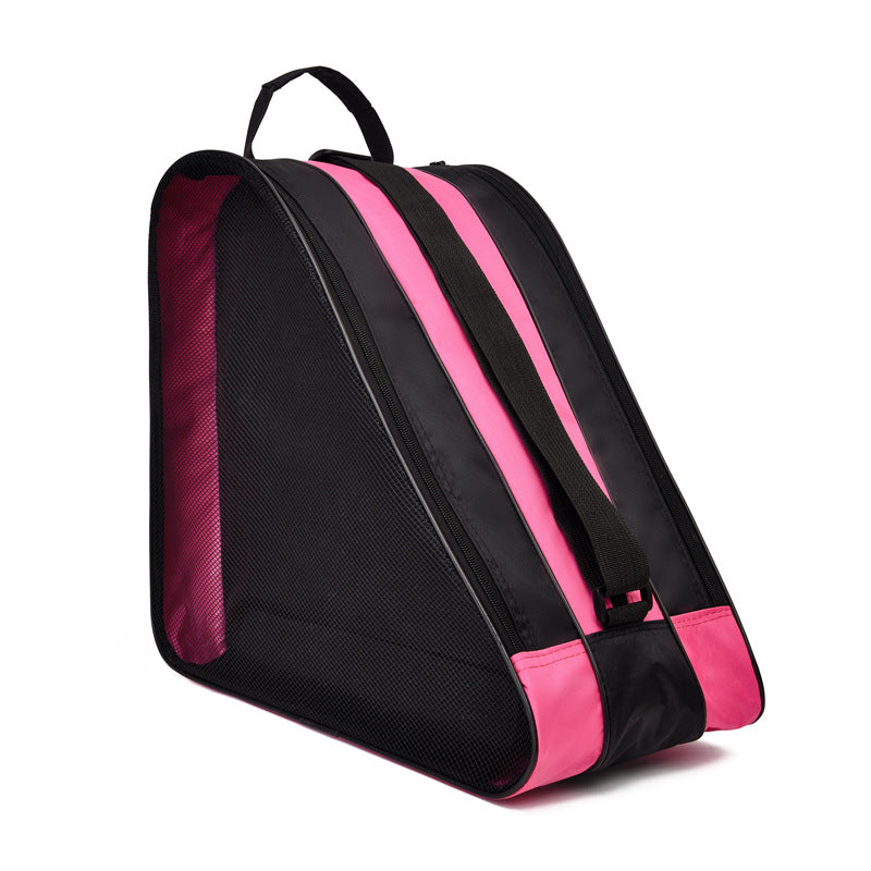 Pink 3-Compartment Roller Skate Bag Breathable Mesh Ice Skate Carrier with Adjustable Shoulder Strap for Kids and Adults Australian Sports Accessories