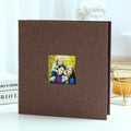 Coffee color Linen Self-Adhesive Photo Album DIY Scrapbook with Cover Window 11x10.6 Inch for Family Wedding Travel Memories Preservation Australian Home