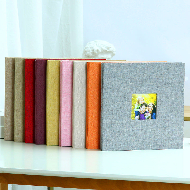 Dark green Linen Self-Adhesive Photo Album DIY Scrapbook with Cover Window 11x10.6 Inch for Family Wedding Travel Memories Preservation Australian Home