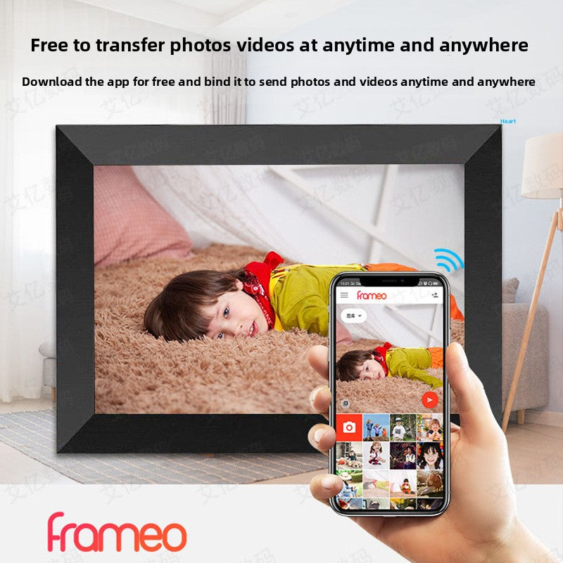 Black 10.1 Inch WiFi Digital Photo Frame with Frameo App 16GB IPS HD Touch Screen Instant Cloud Sharing for Australian Family Decor and Holiday Gift