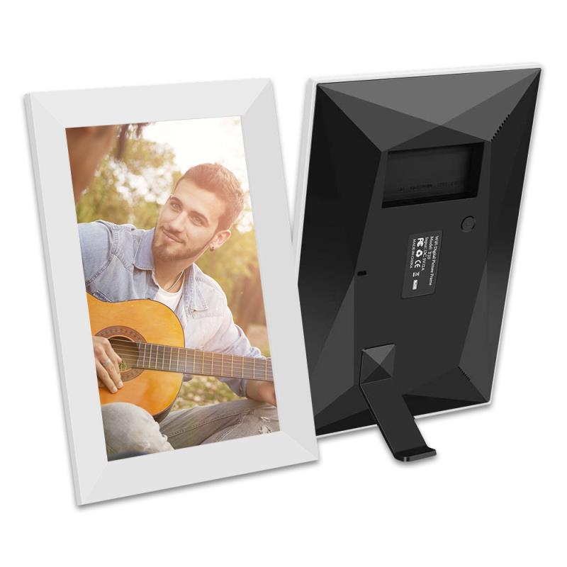 White 10.1 Inch WiFi Digital Photo Frame with Frameo App 16GB IPS HD Touch Screen Instant Cloud Sharing for Australian Family Decor and Holiday Gift