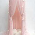 Pink Nordic Style 7-Layer Tulle Bed Canopy 300cm Extra Long 60cm Dome for Australian Kids Bedroom Nursery and Playroom Decor