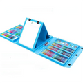 Blue 208-Piece Kids Art Set with Built-in Trifold Easel Drawing and Painting Kit for Students with Watercolor Pens Crayons and Pencils for Aussie Homes