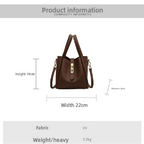 Beige Retro 2-Piece Women's Bucket Bag Set with Removable Inner Pouch PU Leather Crossbody Handbag and Fashionable Tote for Australian Everyday Use