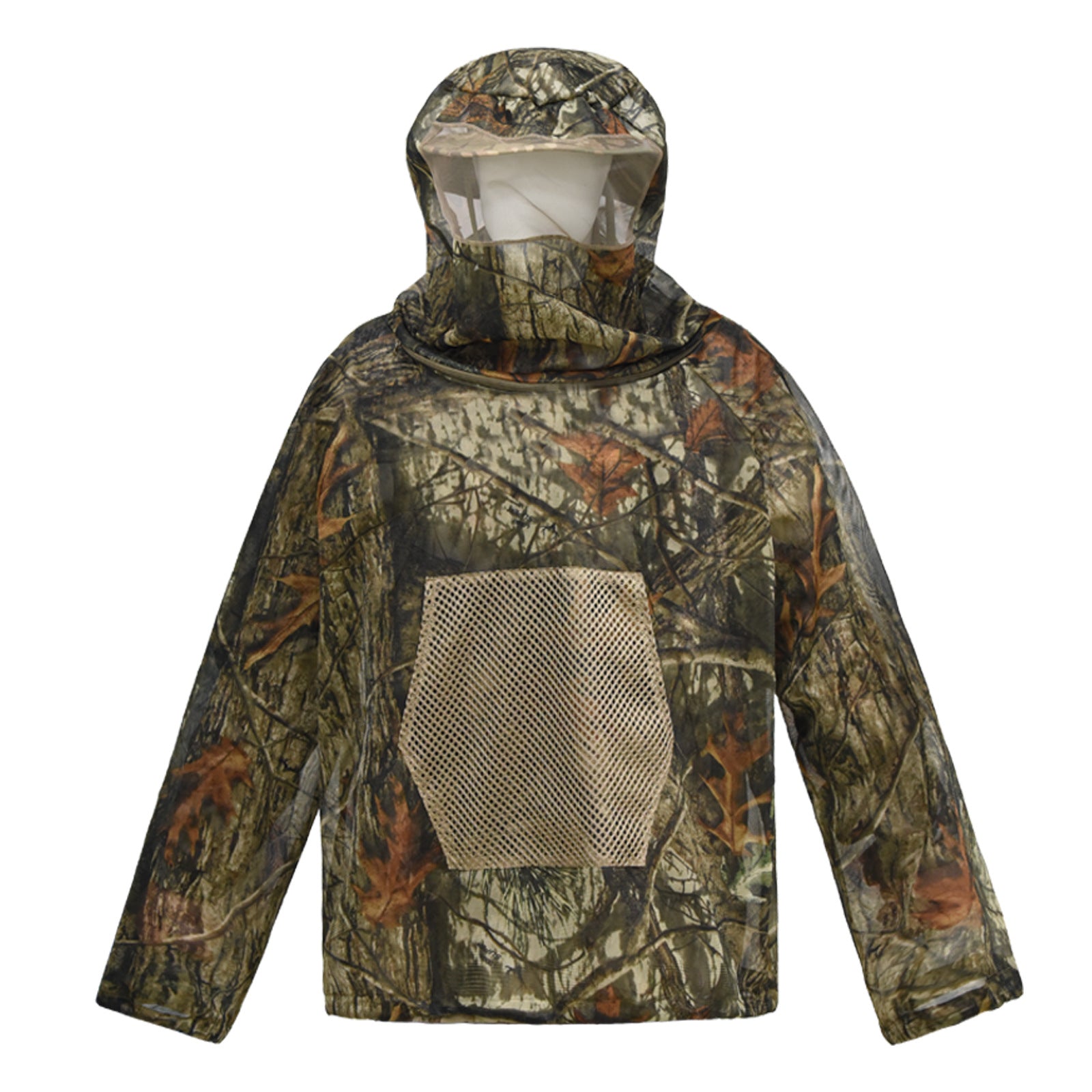 Desert Digital Camouflage Mosquito Repellent Suit Ultra-Fine Mesh Hooded Ghillie Suit for Outdoor Hunting Camping Fishing and Beekeeping(XL/XXL)