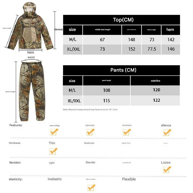 Jungle camouflage Camouflage Mosquito Repellent Suit Ultra-Fine Mesh Hooded Ghillie Suit for Outdoor Hunting Camping Fishing and Beekeeping(XL/XXL)